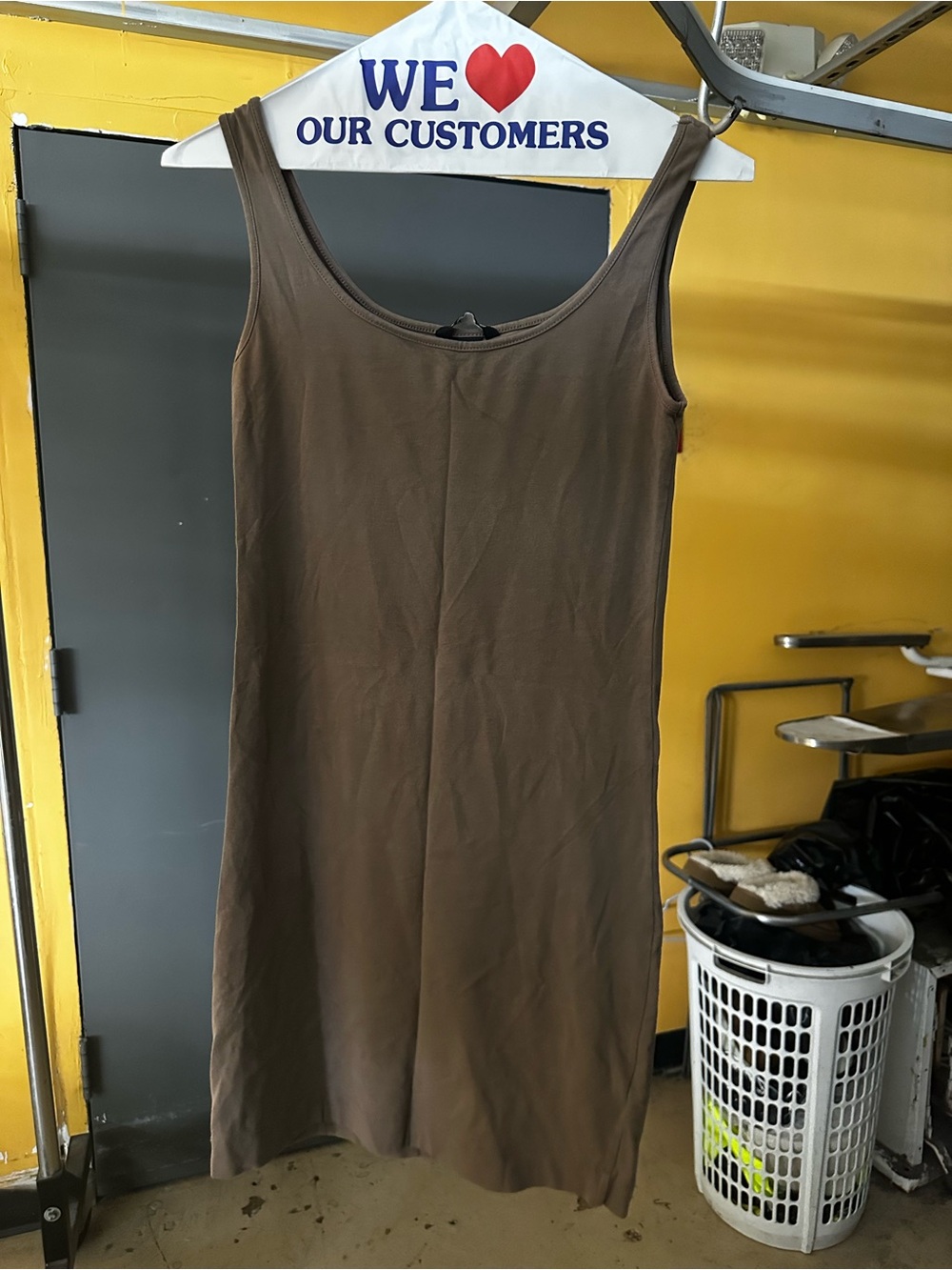 H&M Brown Sleeveless Midi Tank Dress